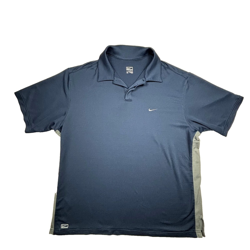 Nike Dri-FIT Polo Shirt Mens XL Navy Blue Grey Golf S8 FET 275563-451 XL